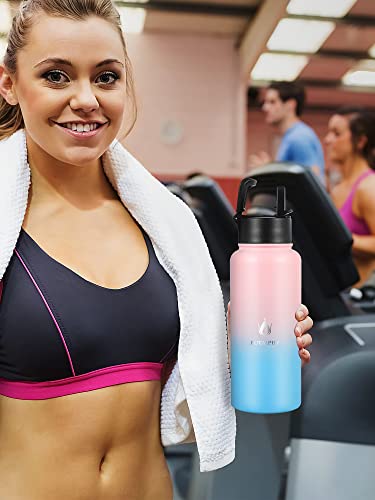 Insulated Water Bottle with Straw Lid, 32oz Vacuum Stainless Steel Insulated Sports Water Bottle, Double Wall BPA Free Sweat-Proof Thermos to Beverages Perfectly Keep Cold or Hot