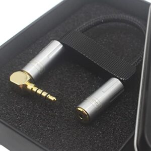 Youkamoo [ 3.5mm Balanced Right Angle ] 3.5mm Male to 2.5mm Female 8 Core Silver Plated Headphone Earphone Audio Adapter Cable 3.5mm Balanced to 2.5mm Balanced Female
