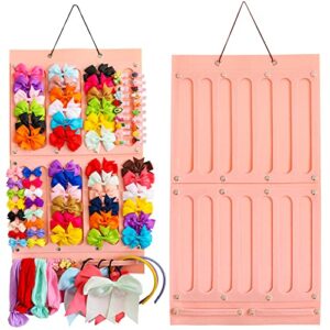 owiizi bow holder for girls hair bows hair clips headband storage hanger hair bows organizer 16 ribbons baby hair accessory storage display organizer for girls room