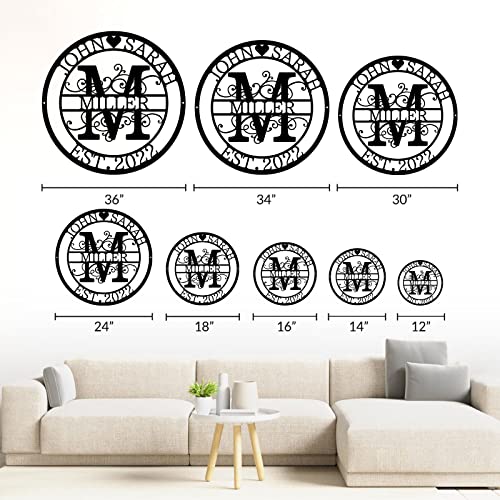 Personalized Last Name Metal Signs - Custom Metal Signs - Split Letter Monogram Sign - Family Name Sign- Metal Wall Art - Outdoor Metal Sign - Housewarming Gift for Couple - Personalized Anniversary Wedding Gift