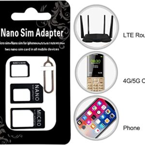 VIVP 2 Pcs SIM Card Adapter Kit - 4 in 1 Nano Micro Standard Converter Kit with Steel Tray Eject Pin 1