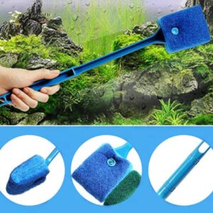 4PCS Fish Tank Aquarium Cleaning Tools Kit Aquarium Fish Nets Aquarium Fish Skimmer Net and Double-Sided Fish Tank Sponge Cleaning Brush