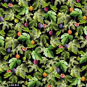 texco inc 100% combed quilting prints craft cotton apparel home/diy fabric, black green purple red 3 yards