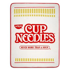 Nissin Cup Noodles Logo Microplush Throw Blanket | Super Soft Fleece Blanket, Cozy Sherpa Cover For Sofa And Bed, Home Decor Room Essentials | Instant Ramen Gifts And Collectibles | 45 x 60 Inches