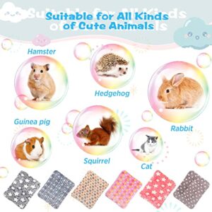 Yulejo 6 Pieces Guinea Pig Bed Plush Hamster Mat Bunny Bed Small Animal Sleeping Bedding Pads with Cleaning Dustpan Brush for Chinchilla Squirrel Hedgehog Small Animals (Cute Color, Star)