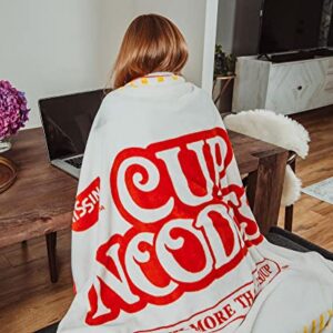 Nissin Cup Noodles Logo Microplush Throw Blanket | Super Soft Fleece Blanket, Cozy Sherpa Cover For Sofa And Bed, Home Decor Room Essentials | Instant Ramen Gifts And Collectibles | 45 x 60 Inches