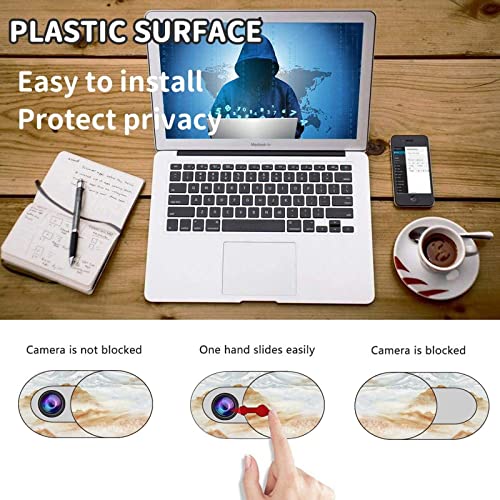Anoys Webcam Cover 8 Pack, Ultra-Thin Camera Cover Privacy Protector, Cover Slide for Laptop/Mac/MacBook Air/iPad/iMac/PC/Cell Phone, Webcam Covers Laptop Accessories - Marble Texture