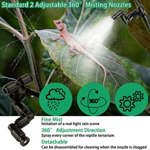 Reptile Humidifiers Smart Misting System, Reptile Mister Automatic with Timer, Terrariums Humidifier with 360°Adjustable Misting Nozzles, Spray Kit for Rainforest Plants Amphibian（Touch Version）