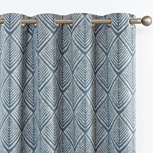 collact moderate blackout curtains for bedroom 96 inch long blue geometric curtains grommet top thermal insulated curtains for living room modern room darkening drapes window curtain set 2 panels