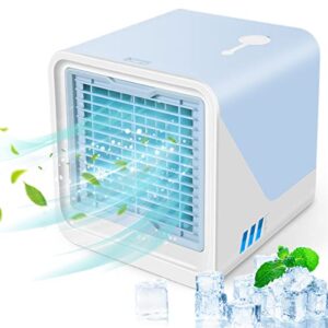 llfaiww portable air conditioner, 3 kinds of wind intensity personal air cooler, mini fan air cooler suitable for home, office, quiet, green