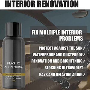 Meine Plastic Revitalizing Coating Agent, 2022 New Car Restorer Cream Quick Restorer, Nano Refreshing Coating, Parts Retreading Agent Automotive Interior Cleaning (2pcs-50ml), 1.69 Ounces