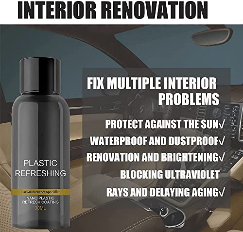 Meine Plastic Revitalizing Coating Agent, 2022 New Car Restorer Cream Quick Restorer, Nano Refreshing Coating, Parts Retreading Agent Automotive Interior Cleaning (2pcs-50ml), 1.69 Ounces