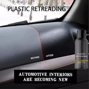 Meine Plastic Revitalizing Coating Agent, 2022 New Car Restorer Cream Quick Restorer, Nano Refreshing Coating, Parts Retreading Agent Automotive Interior Cleaning (2pcs-50ml), 1.69 Ounces