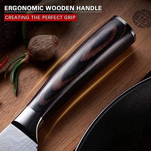 OWUYUXI 10 Pcs Kitchen Knife Set, Professional Japanese Aus-10v Super Stainless Steel Chef Knife Set, Kitchen Knives With Ergonomic Handle, Durable Sharp Chef Knives With Gift Box.