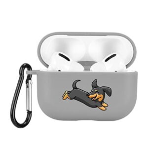 hound case compatible with airpods pro gray soft tpu, supports wireless charging shockproof protective cover for airpods pro