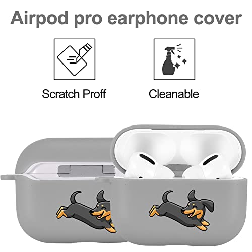 Hound Case Compatible with Airpods Pro Gray Soft TPU, Supports Wireless Charging Shockproof Protective Cover for Airpods Pro