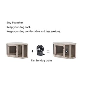 unipaws Corner Dog Crate Pet Crate Furniture for Small Medium Dogs with Cushion, Medium Dog Crates Dog Kennel with Metal Mesh, Dog House, Pet Crate Indoor Use, Medium, Weather Grey