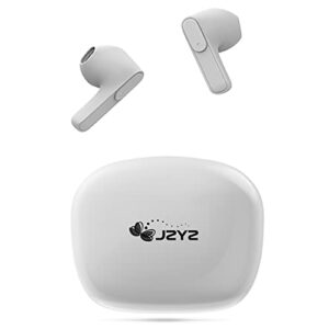 true wireless stereo earbuds bluetooth 5.0 in ear light-weight headphones built-in microphone, super bass long distance connection headset with charging case (white)
