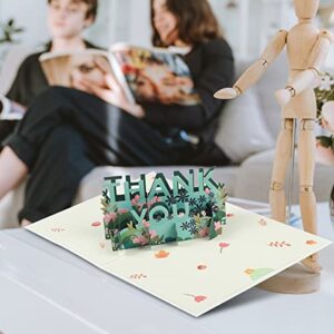 OWOXER Thank You Card, Pop Up Thank You Cards For Teachers & Friends, Love Card, 3D Greeting Card, Retirement Card, Birthday Card With Envelope.
