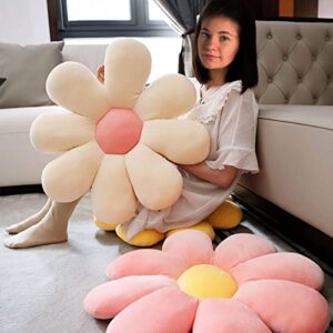 joccik decorative pillows flower shaped stuffed plush floor cushion throw pillow for couch 21x21 inch