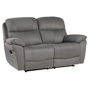 lexicon lapointe wall-hugger manual double reclining loveseat, gray