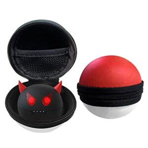 TOGETFACE Round Earbuds Case Portable EVA Carrying Case Organizer Phone Accessory Organizer with Carabiner for Headphones Earbuds Earpiece - red