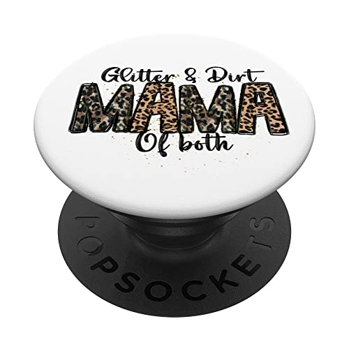 Cute Military Mama Of Both Motif For Women Cool Leopard Mom PopSockets Swappable PopGrip