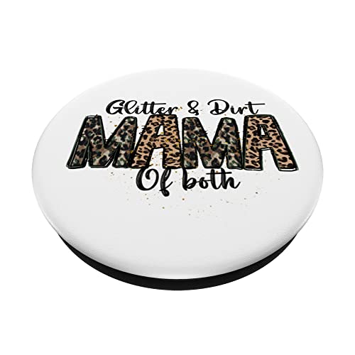 Cute Military Mama Of Both Motif For Women Cool Leopard Mom PopSockets Swappable PopGrip