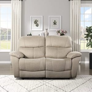 lexicon lapointe wall-hugger power double reclining loveseat, tan