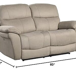 Lexicon Lapointe Wall-Hugger Power Double Reclining Loveseat, Tan