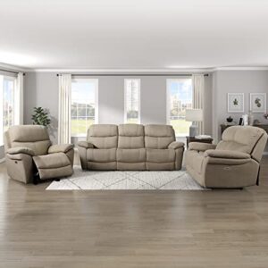 Lexicon Lapointe Wall-Hugger Power Double Reclining Loveseat, Tan