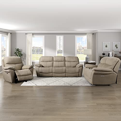 Lexicon Lapointe Wall-Hugger Power Double Reclining Loveseat, Tan