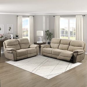 Lexicon Lapointe Wall-Hugger Power Double Reclining Loveseat, Tan