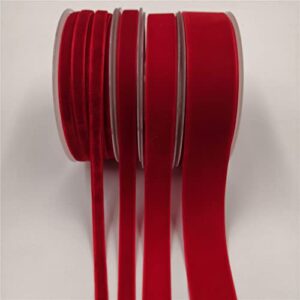 KLTRIBBON Vintage Red Velvet Ribbon Single Faced,5/8 Inch X 25 Yards,for Choker,Gift Wrapping,Floral Bouquets