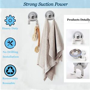 Suction Cup Hooks,2 Pack Removable Shower Hook, Suction Shower Hook Waterproof for Razor Bathrobe Loofah,Suction Cup Hangers Window Glass Kitchen Bathroom Hooks