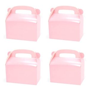 oletx 30-pack pink party favor treat boxes, goodie boxes, gable paper gift boxes with handles. perfect for princess pink party and baby girl shower decoration supplies.