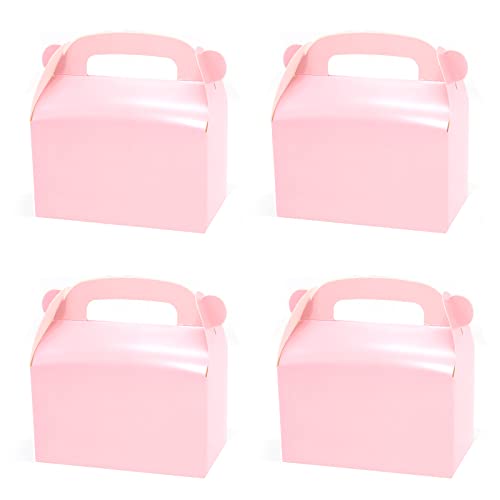 Oletx 30-Pack Pink Party Favor Treat Boxes, Goodie Boxes, Gable Paper Gift Boxes with Handles. Perfect for Princess Pink Party and Baby Girl Shower Decoration Supplies.