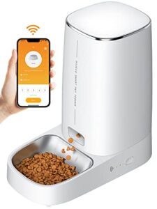 rojeco automatic cat feeders wifi, 4l cat food dispenser with app control, detachable body design for cleaning, dual power supply and low food alarms, 2.4ghz wi-fi enabled pet feeder for cats and dogs