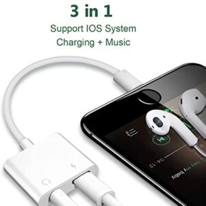 [Apple MFi Certified] Lightning to 3.5mm Headphone Adapter for iPhone 2 Pack,esbeecables 3 in 1 Charger+Aux Audio Splitter Adapter with Music Control Function for iPhone13/ 12/11/XS/XR/X/8/7/iPad/iPod