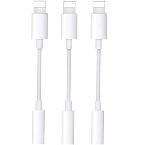 [apple mfi certified] 3 pack headphone jack adapter for iphone, lightning to 3.5mm dongle aux audio stereo connector compatible with iphone 14 13 12 11 11 pro xr xs x ipad ipod support all ios system