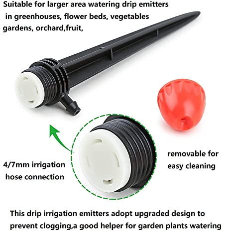 1/4" Drip Irrigation Emitters, Yulaiyoen 1/4-inch Spray Emitters 30 Pack, Automatic Drip Irrigation Parts Accessories, 360 Degree Drip Irrigation Sprinkler Heads Sprayer for Irrigation System