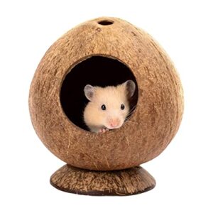 lxhcolor coconut shell house for hamsters, raw coco husk, pet hiding house, climber or chew toy, for mice, rats, gerbilsfor gerbils mice small animal cage habitat decor