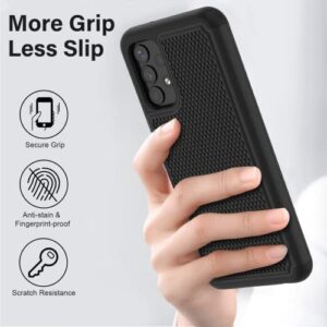 NTZW for Samsung Galaxy A13 5G Case: Dual-Layer Heavy Duty Protection Phone Case Samsung A13 4G | Non Slip Textured & Shockproof Silicone TPU Bumper | Drop Protective Cover - Black