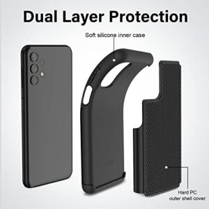 NTZW for Samsung Galaxy A13 5G Case: Dual-Layer Heavy Duty Protection Phone Case Samsung A13 4G | Non Slip Textured & Shockproof Silicone TPU Bumper | Drop Protective Cover - Black