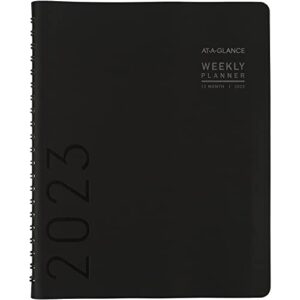 at-a-glance 2023 weekly & monthly planner, half-hourly appointment book, 8-1/4" x 11", large, monthly tabs, pocket, contemporary, black (70950x05)