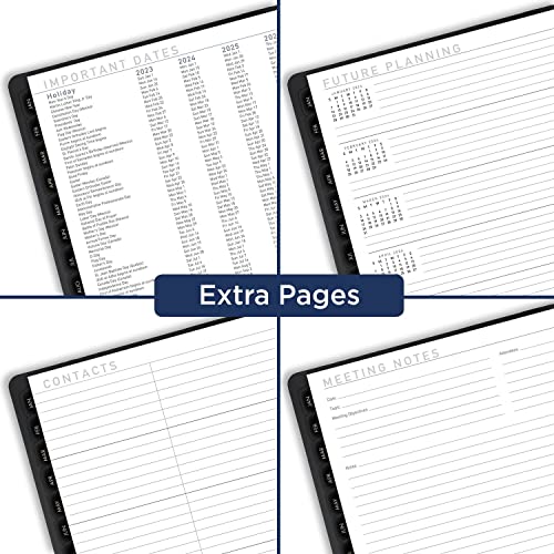 AT-A-GLANCE 2023 Weekly & Monthly Planner, Half-Hourly Appointment Book, 8-1/4" x 11", Large, Monthly Tabs, Pocket, Contemporary, Black (70950X05)