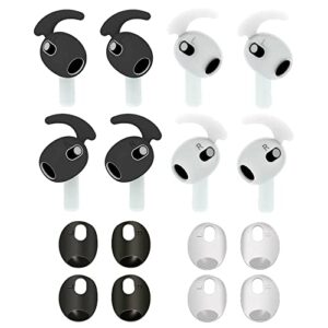 ear hooks covers for airpods 3 [added storage box] grip tips anti lost running accessories compatible with apple airpods 3rd generation (4b+4w)