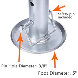 RUNIGOO Trailer Jack Drop Leg Stand Foot Pad Base Insert Camper Fit Inner Diameter 2" Jacks W/Pin