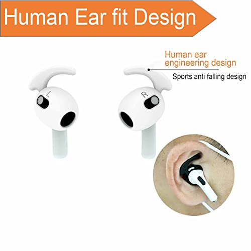 Ear Hooks Covers for AirPods 3 [Added Storage Box] Grip Tips Anti Lost Running Accessories Compatible with Apple AirPods 3rd Generation (4B+4W)