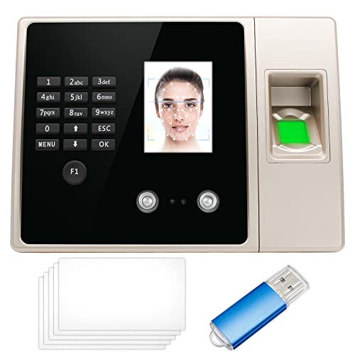 Time Clocks for Small Business,Clock In and Out Machine for Employees,Work Attendance Machine with Face Recognition,Fingerprint Scan,ID Card,PIN Punching in One,Offline Intelligent Time Card Machine